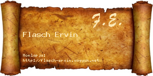 Flasch Ervin névjegykártya