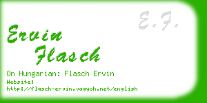 ervin flasch business card